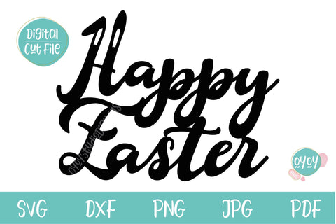 Happy Easter SVG | Easter Cake Topper Bunny SVG SVG OyoyStudioDigitals 
