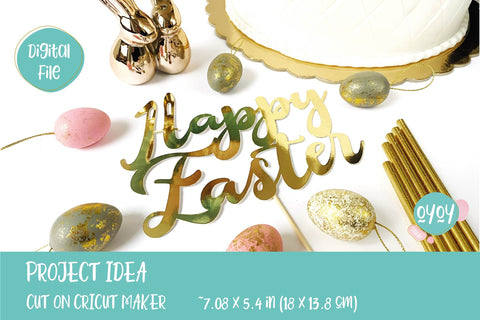 Happy Easter SVG | Easter Cake Topper Bunny SVG SVG OyoyStudioDigitals 