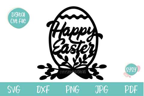 Happy Easter SVG | Easter Cake Topper SVG SVG OyoyStudioDigitals 