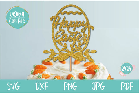 Happy Easter SVG | Easter Cake Topper SVG SVG OyoyStudioDigitals 