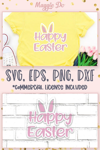 Happy Easter SVG | Easter Cut File with ears SVG Maggie Do Design 