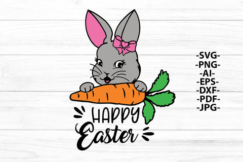 Happy Easter Svg, Easter Girl, Rabbit Ears, Easter Day Svg, Easter Holiday Svg, Peekaboo Rabbit Svg, Easter Cut file SVG 1uniqueminute 