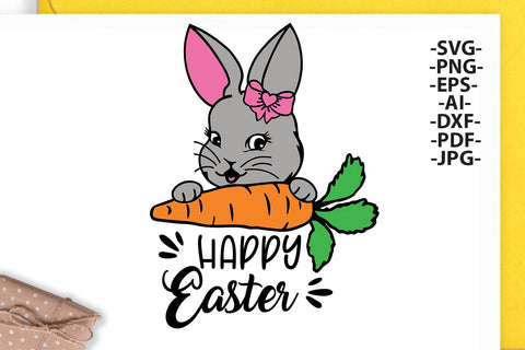 Happy Easter Svg, Easter Girl, Rabbit Ears, Easter Day Svg, Easter Holiday Svg, Peekaboo Rabbit Svg, Easter Cut file SVG 1uniqueminute 