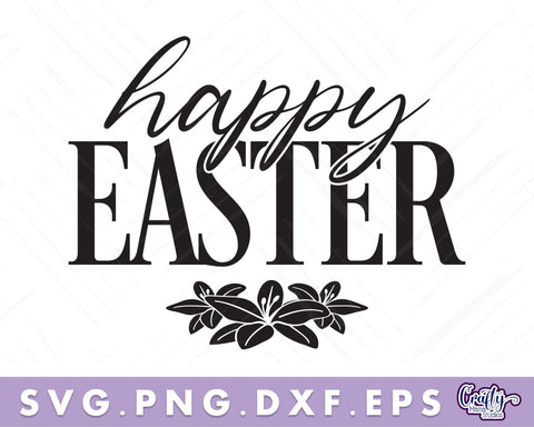 Happy Easter Svg | Easter Round Sign | Easter Door Sign SVG Crafty Mama Studios 