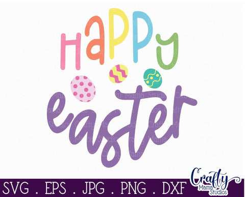 Happy Easter SVG, Easter Round Sign, Farmhouse Sign Easter SVG Crafty Mama Studios 