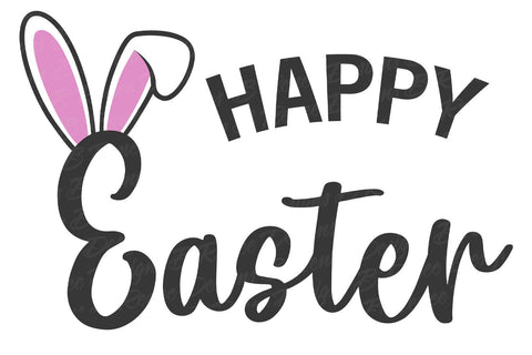 Happy Easter SVG | Easter Sign with Bunny Ears Cut File SVG B Renee Design 