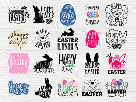 Happy Easter SVG, Easter Signs, Easter Eggs, Easter Bunny Svg, Bunny Ears Svg, Svg Files for Cricut, Silhouette Files, Svg Cut Files SVG TonisArtStudio 