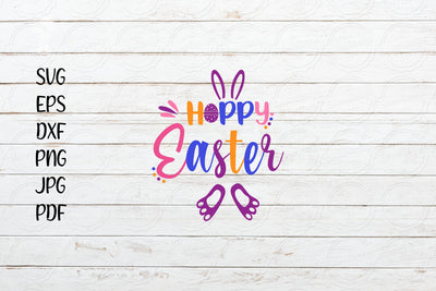 Happy Easter svg, Easter svg, Colorful Easter typography svg SVG SmmrDesign 