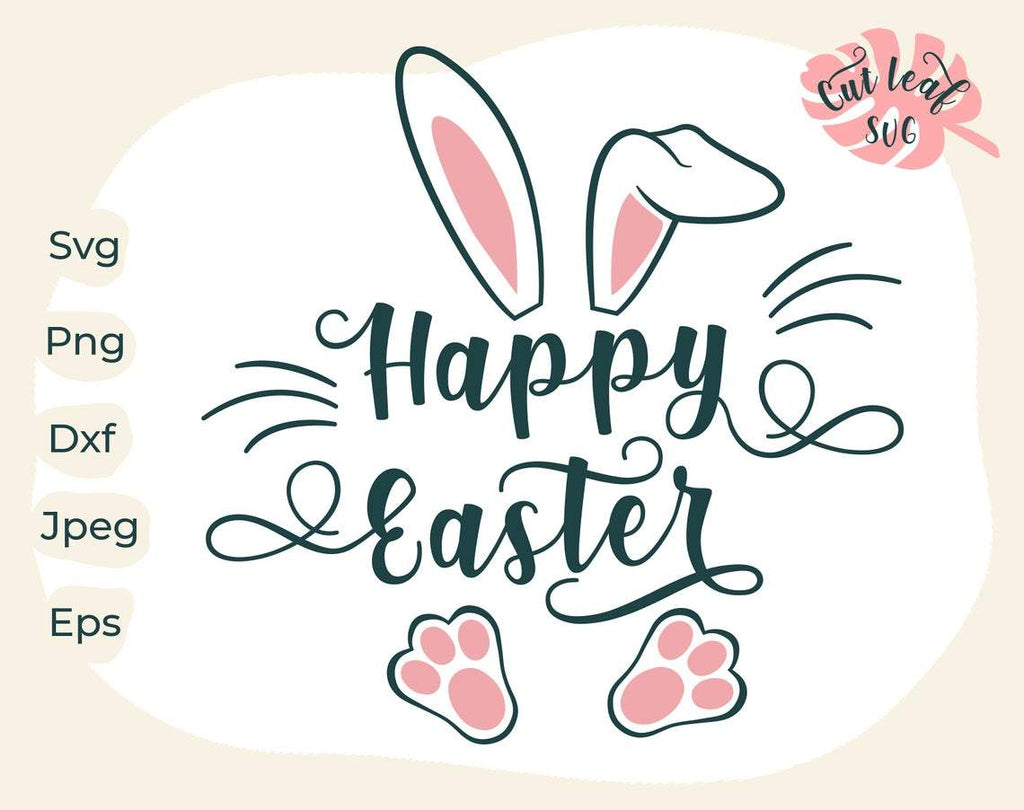 Happy Easter svg, Easter svg, Easter bunny svg, Rabbit svg, Christian ...