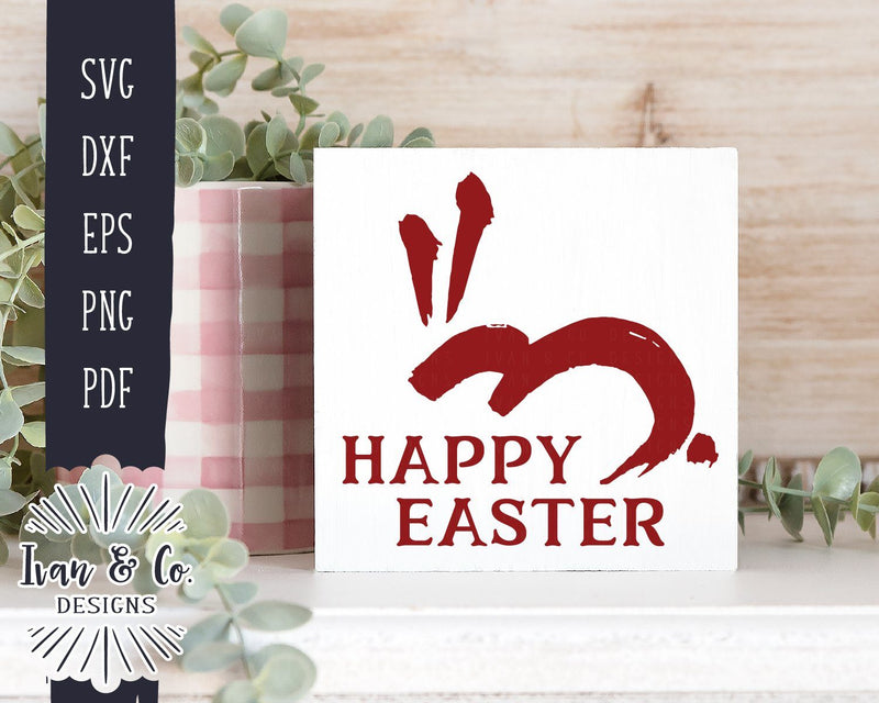 Happy Easter SVG Files | Bunny | Calligraphy Style | Easter Sign SVG (949512114) SVG Ivan & Co. Designs 