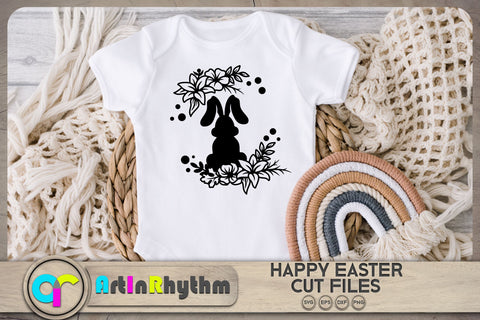 Happy Easter svg / Floral rabbit svg / bunny svg SVG Artinrhythm shop 