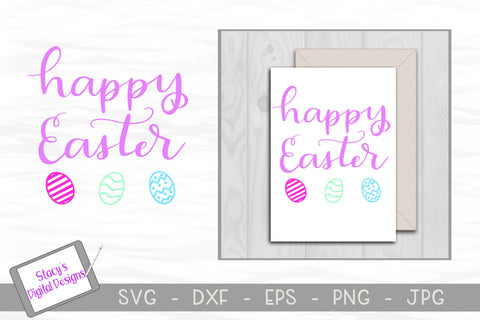 Happy Easter SVG - Handlettered SVG Stacy's Digital Designs 