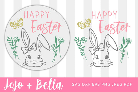 Happy Easter svg, hello easter svg, easter svg, spring svg, door hanger svg, welcome svg, farmhouse sign svg, svg files for cricut, dxf,png SVG Jojo&Bella 