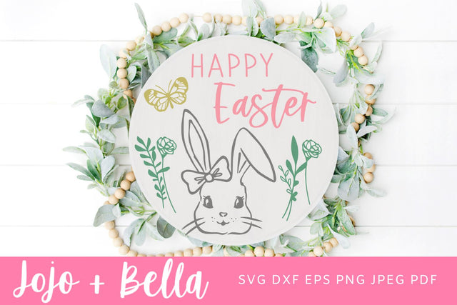 Happy Easter svg, hello easter svg, easter svg, spring svg, door hanger svg, welcome svg, farmhouse sign svg, svg files for cricut, dxf,png SVG Jojo&Bella 
