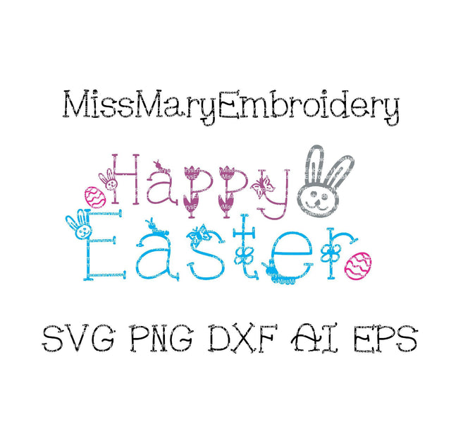 Happy Easter SVG MissMarysEmbroidery 
