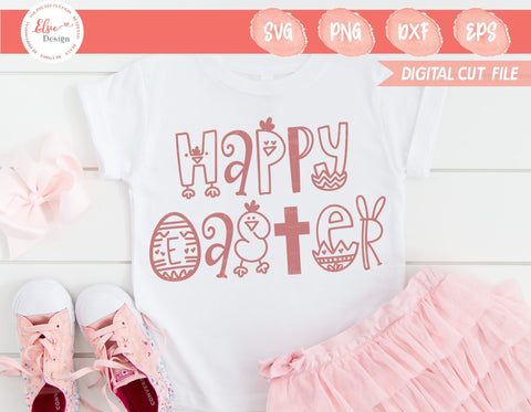 Happy Easter - SVG, PNG, DXF, EPS SVG Elsie Loves Design 