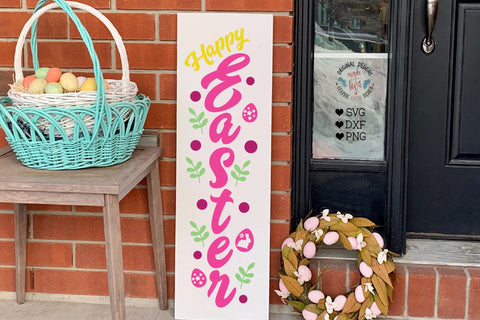 Happy Easter SVG Vertical Sign SVG Graphic House Design 