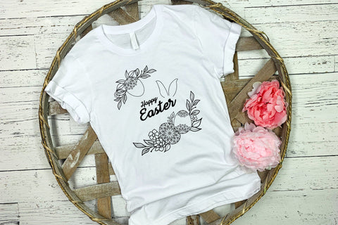 Happy Easter svg,Easter Egg, Easter Floral Frame SVG SmmrDesign 