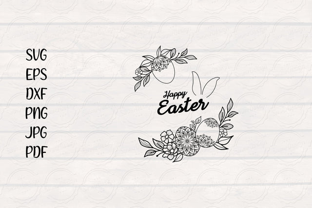 Happy Easter svg,Easter Egg, Easter Floral Frame SVG SmmrDesign 