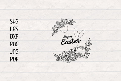 Happy Easter svg,Easter Egg, Easter Floral Frame SVG SmmrDesign 