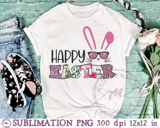 Happy Easter T-shirt Sublimation PNG Sublimation Madison Mae Designs 