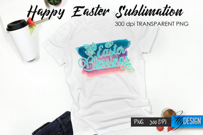 Happy Easter T-Shirt Sublimation V.17 Sublimation Fly Design 