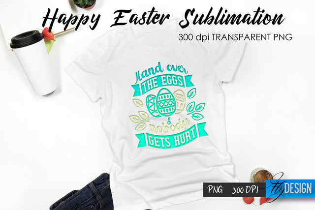 Happy Easter T-Shirt Sublimation V.31 Sublimation Fly Design 
