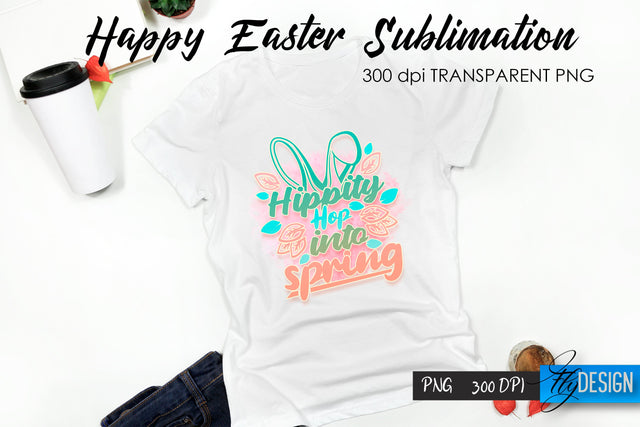 Happy Easter T-Shirt Sublimation V.37 Sublimation Fly Design 