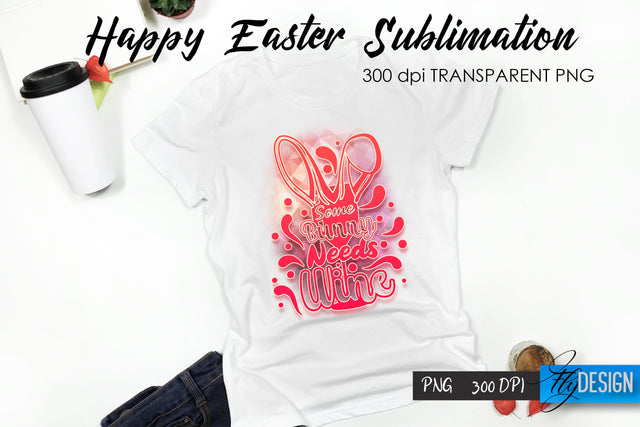 Happy Easter T-Shirt Sublimation V.60 Sublimation Fly Design 