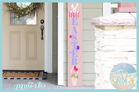 Happy Easter Tall Vertical Front Porch Sign Quote SVG SVG SVGcraze 