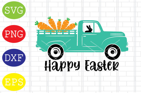 Happy Easter Truck (3) Svg, Bunny Svg, Easter Bunny Svg, Happy Easter Svg, Png, Eps, Dxf Files SVG DigitalSvgFiles 