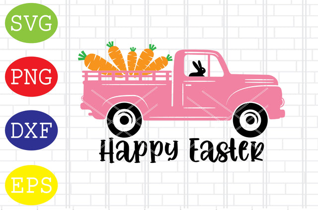 Happy Easter Truck (3) Svg, Bunny Svg, Easter Bunny Svg, Happy Easter Svg, Png, Eps, Dxf Files SVG DigitalSvgFiles 