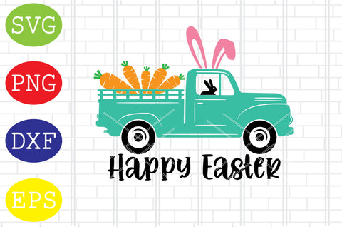 Happy Easter Truck (4) Svg, Bunny Svg, Easter Bunny Svg, Happy Easter Svg, Png, Eps, Dxf Files SVG DigitalSvgFiles 
