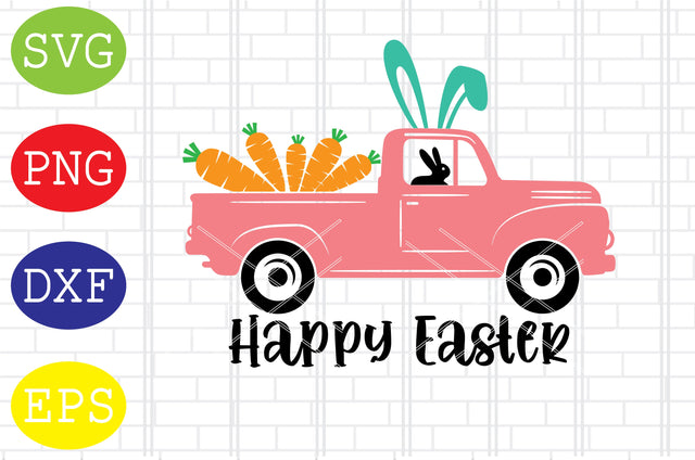 Happy Easter Truck (5) Svg, Bunny Svg, Easter Bunny Svg, Happy Easter Svg, Png, Eps, Dxf Files SVG DigitalSvgFiles 
