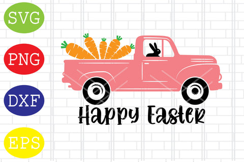 Happy Easter Truck (6) Svg, Bunny Svg, Easter Bunny Svg, Happy Easter Svg, Png, Eps, Dxf Files SVG DigitalSvgFiles 
