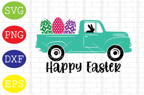 Happy Easter Truck (7) Svg, Bunny Svg, Easter Bunny Svg, Happy Easter Svg, Png, Eps, Dxf Files SVG DigitalSvgFiles 