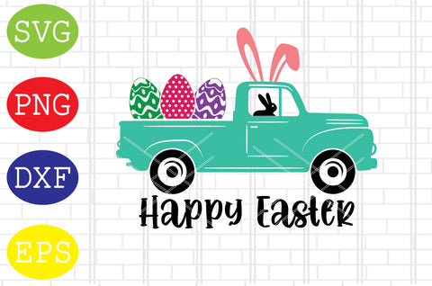 Happy Easter Truck (8) Svg, Bunny Svg, Easter Bunny Svg, Happy Easter Svg, Png, Eps, Dxf Files SVG DigitalSvgFiles 