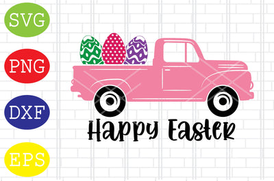 Happy Easter Truck Svg, Bunny Svg, Easter Bunny Svg, Happy Easter Svg, Png, Eps, Dxf Files SVG DigitalSvgFiles 