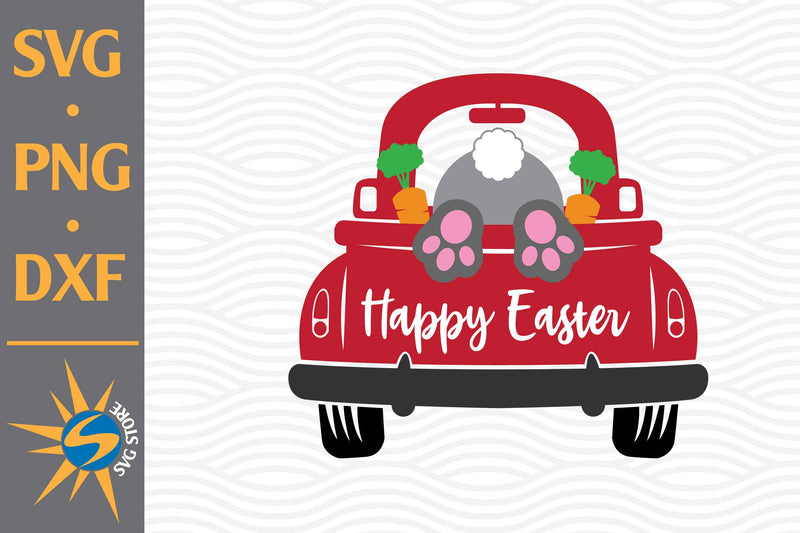 Happy Easter Truck SVG, PNG, DXF Digital Files Include SVG SVGStoreShop 