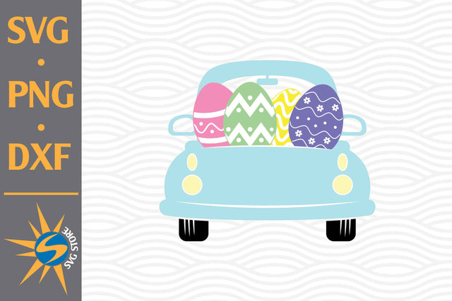Happy Easter Truck SVG, PNG, DXF Digital Files Include SVG SVGStoreShop 