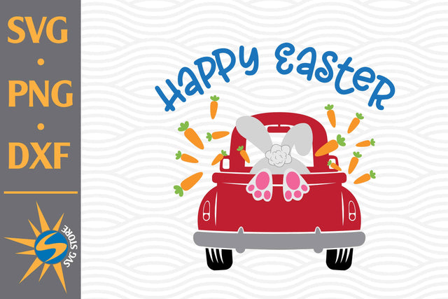 Happy Easter Truck SVG, PNG, DXF Digital Files Include SVG SVGStoreShop 