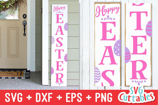 Happy Easter Vertical Sign SVG Svg Cuttables 