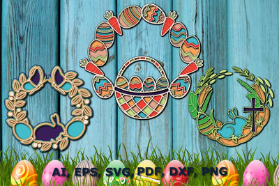 Happy Easter Wreath layer SVG bundle SVG MD JOYNAL ABDIN 