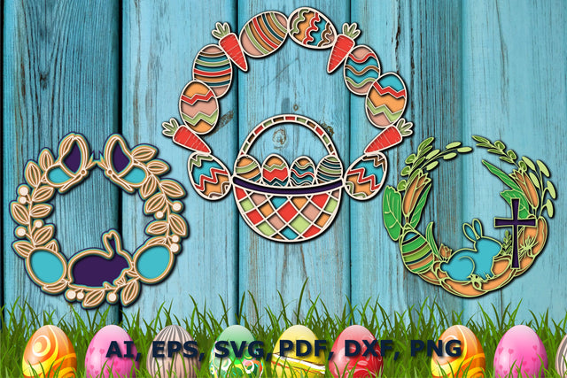 Happy Easter Wreath layer SVG bundle SVG MD JOYNAL ABDIN 