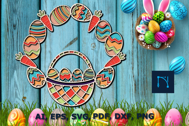 Happy Easter Wreath layer SVG cut file SVG MD JOYNAL ABDIN 