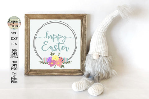Happy Easter Wreath SVG Designs by Jolein 