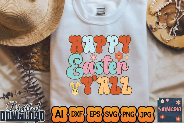 Happy Easter Y'all,Easter Bunny svg, Easter Egg svg, Easter png SVG Newmockups 