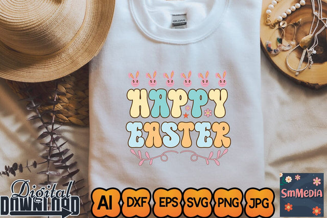 Happy Easter,Retro Easter SVG Bundle, Easter Svg files, Spring Svg, Easter Quotes, Cut Files, Cricut file, Smiley svg, Easter cut files, Easter svg SVG Newmockups 