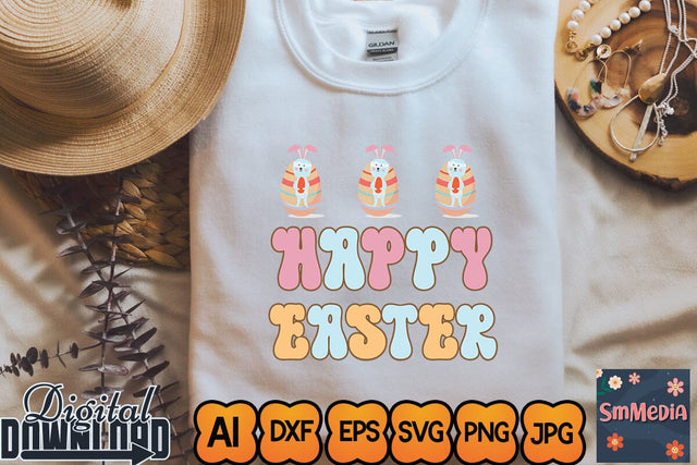 Happy Easter,Retro Easter SVG Bundle, Easter Svg files, Spring Svg, Easter Quotes, Cut Files, Cricut file, Smiley svg, Easter cut files, Easter svg SVG Newmockups 