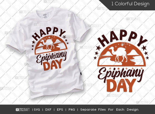 Happy Epiphany Day SVG Cut File | Three Wise Men Svg | Christians Svg | Holiday Svg | Three Kings Day Svg | Nativity Svg | Epiphany Quote Design SVG ETC Craft 